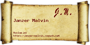Janzer Malvin névjegykártya
